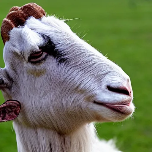 Prompt: a goat that looks like taylor swift