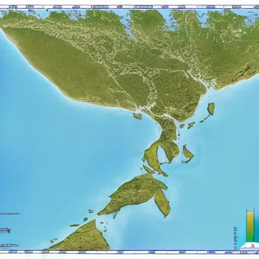 Prompt: chart map oregon coastline imagery ocean continental shelf blue water