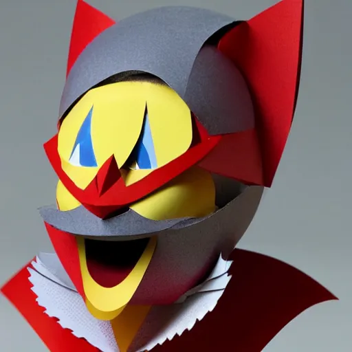 Image similar to a paper model of eggman, paper modeling art.