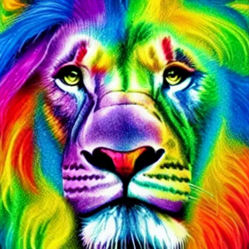 Image similar to rainbow cosmic lion