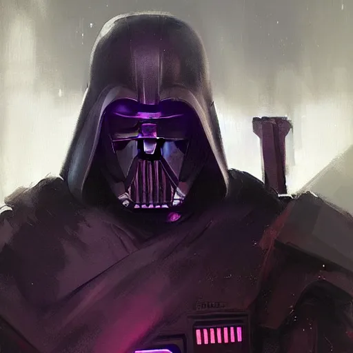 Prompt: concept art of a portrait by greg rutkowski, a soldier of the eternal sith empire wearing black and purple tactical gear, star wars expanded universe, smooth, sharp focus, artstation hq.