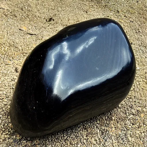 Image similar to humongous obsidian boulder, polished, highly detailed photo