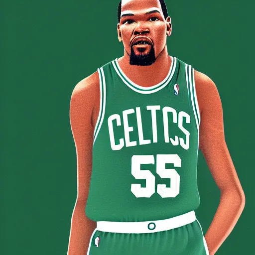 Image similar to Kevin Durant in a Celtics Uniform, 1986, Digital Art