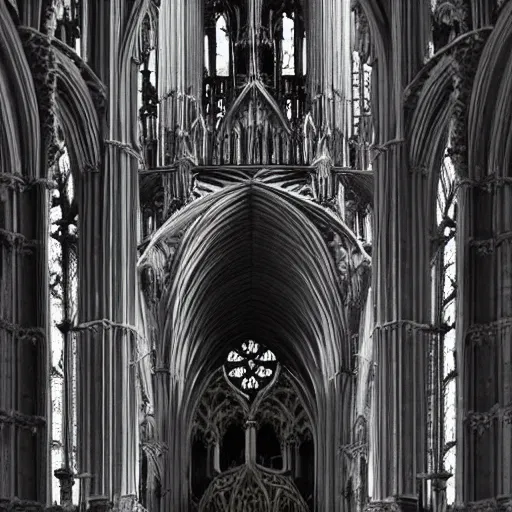 Image similar to gothic cathedral made of human skulls. fantasy art, 8 k, sfw