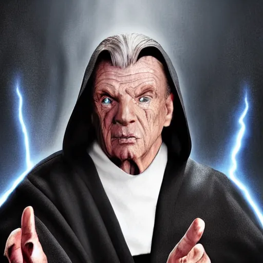 Prompt: vince McMahon revealing himself to be Darth sidious, realistic, very detailed, portrait, 8k, ultrarealism, photograph
