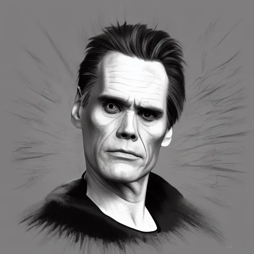 Image similar to Jim Carrey is Voldemort, Digital painting, hyperdetailed