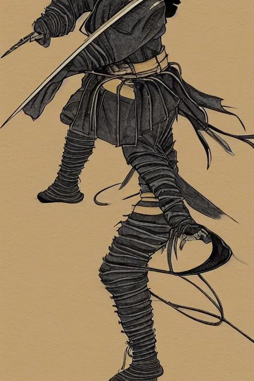 Image similar to the wave - dancing samurai katana duelist, art by matt fox, trending on artstation, moon light product view traditional art, fantastic planet, character design, fantasy artist, scuola romana