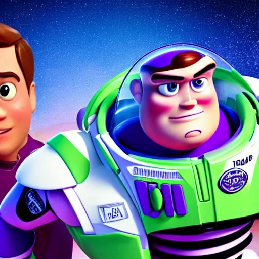 Image similar to jonah hill as buzz lightyear as seen in live action toy story movie, 8k resolution, full HD, cinematic lighting, award winning, anatomically correct