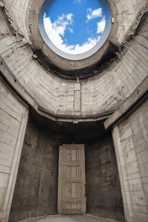 Image similar to a secret portal under a huge building