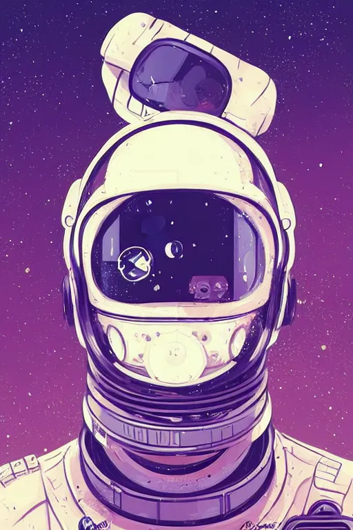 Image similar to portrait of a future cosmonaut with helmet having cybernetics and wirings, d & d, trending on artstation, art by petros afshar, tom whalen, laurie greasley and greg rutkowski and ilya kuvshinov