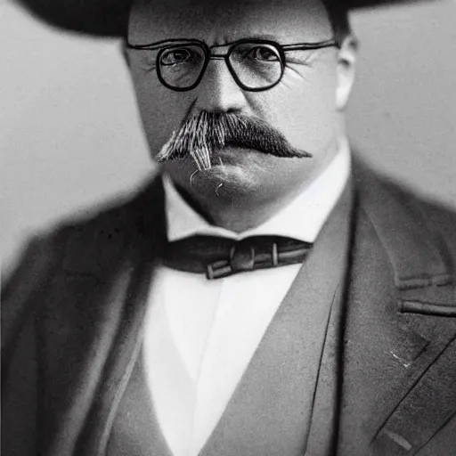 Prompt: a closeup photorealistic photograph of teddy roosevelt. film still, vibrant colors. this 4 k hd image is trending on artstation, featured on behance, well - rendered, extra crisp, features intricate detail, epic composition and the style of unreal engine.