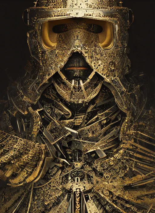 Image similar to portrait of king arthur knight cyborg, kintsugi, modern fine art, fractal, intricate, elegant, highly detailed, digital photography, subsurface scattering, by jheronimus bosch and basquiat and greg rutkowski,