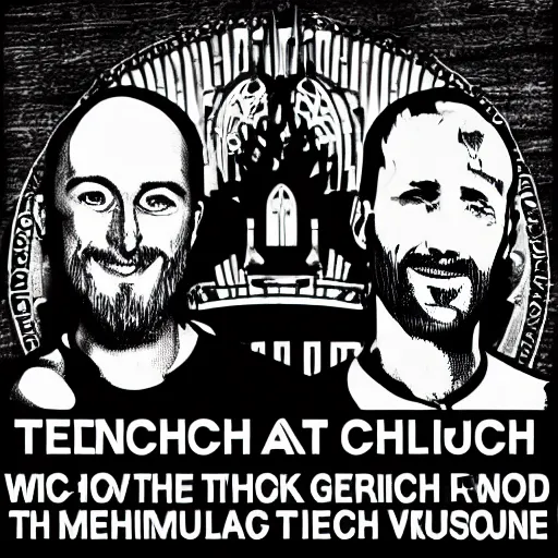 Prompt: techno church and a techno god