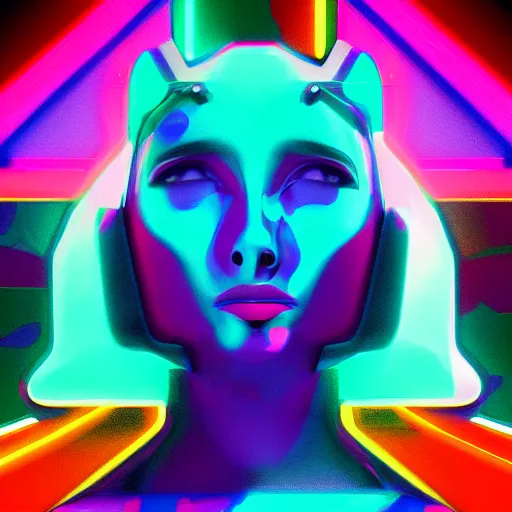 Image similar to the most original and beautiful profile picture on discord, symetrical, 4 k, beautiful gorgeous digital art, trending on artstation, neon lights, colorful, joyful