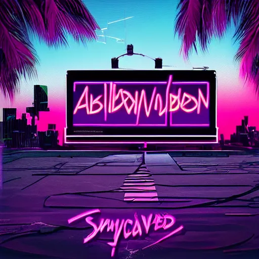 Image similar to abandoned, synthwave