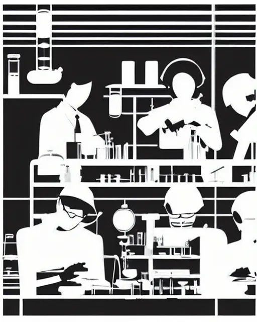 Image similar to science lab. clean cel shaded vector art. minimalist illustration art by tatsuro kiuchi