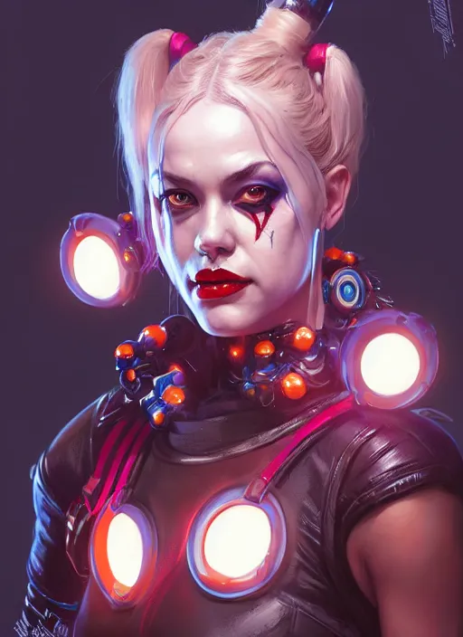 Image similar to portrait of apex legends harley quinn, intricate, elegant, glowing lights, highly detailed, digital painting, artstation, glamor pose, concept art, smooth, sharp focus, illustration, art by artgerm and greg rutkowski, artey freytag