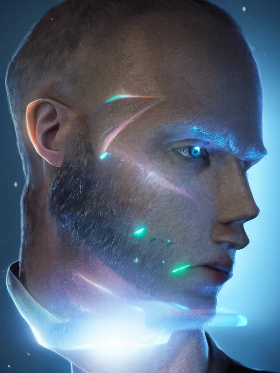Image similar to portrait art of Nick Bostrom 8k ultra realistic , lens flare, atmosphere, glow, detailed,intricate, full of colour, cinematic lighting, trending on artstation, 4k, hyperrealistic, focused, extreme details,unreal engine 5, cinematic, masterpiece