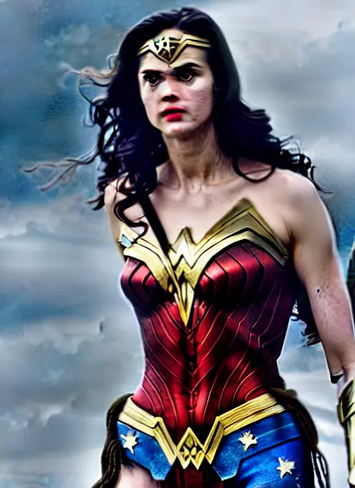 Image similar to film still of alexandra daddario as wonder woman in wonder woman, 4 k