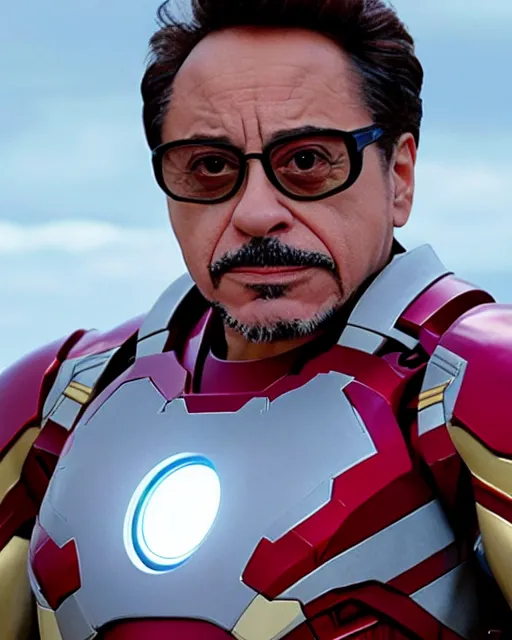 Image similar to danny devito as tony stark in iron man