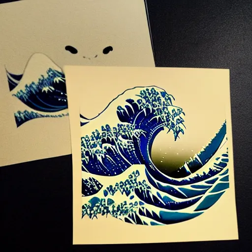 Image similar to ninja animals in the style of the great wave artist