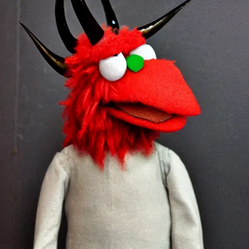 Image similar to satan red horned muppet