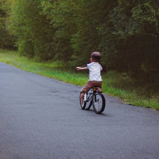 Prompt: boy on a bike