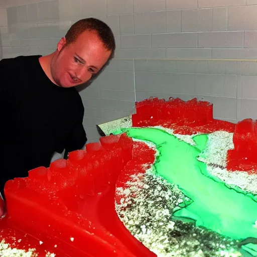 Image similar to ant destroying a city made of jello