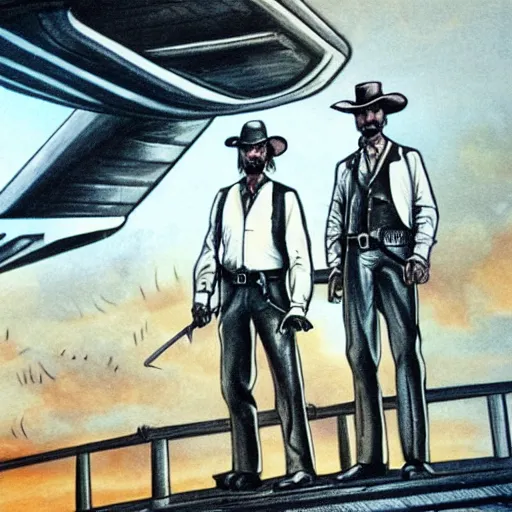 wyatt earp and doc holliday having a duel on the deck | Stable ...