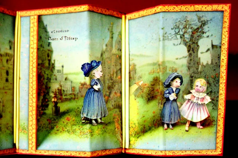 Image similar to layers depth of field. antique victorian popup book childrens story book