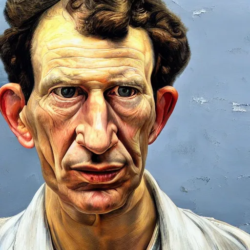 Image similar to high quality high detail painting by lucian freud, hd, portrait of gustavo fringe