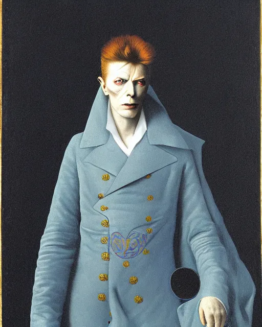 Image similar to david bowie as morpheus by jean auguste dominique ingres