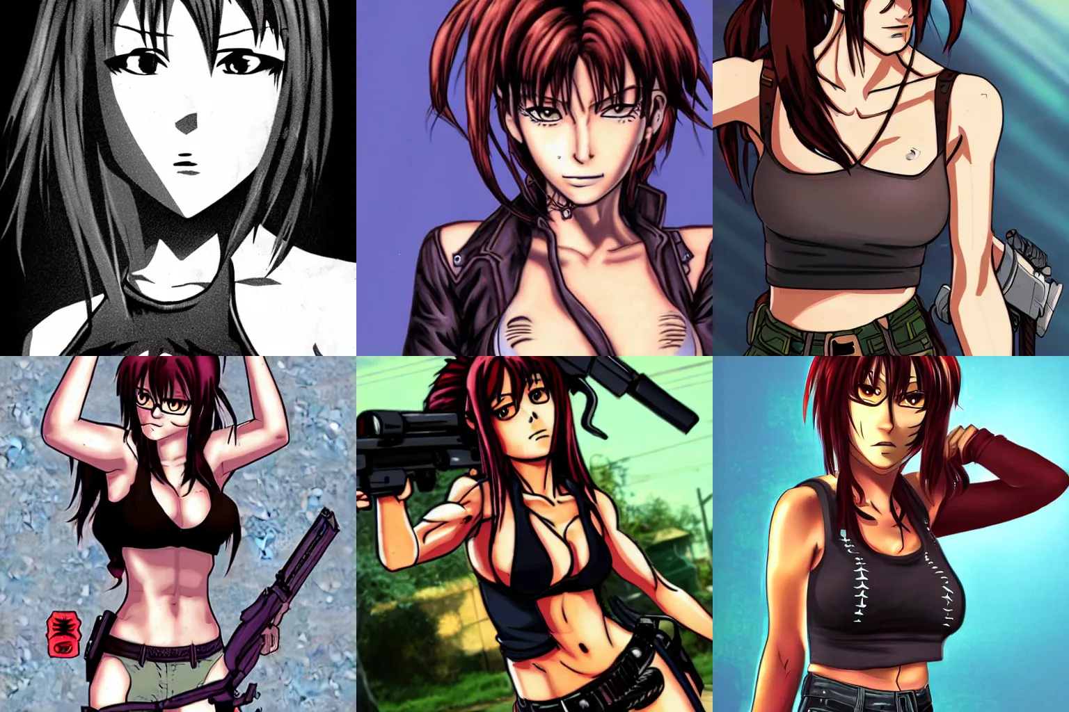 Prompt: fanart of Revy from Black Lagoon
