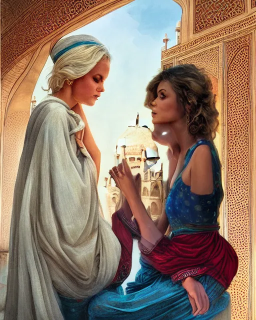 Image similar to tuesday weld visits the taj mahal by charlie bowater, by francine van hove, by alex horley, by tom chambers, by slim aarons