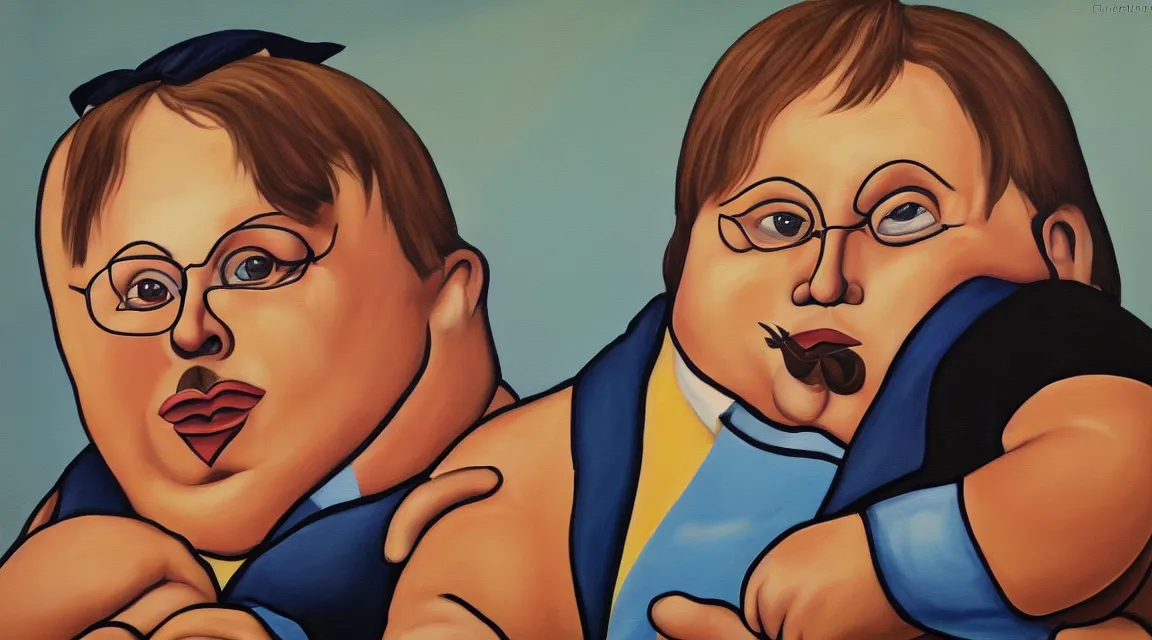 Prompt: Linus Torvalds painted by fernando botero