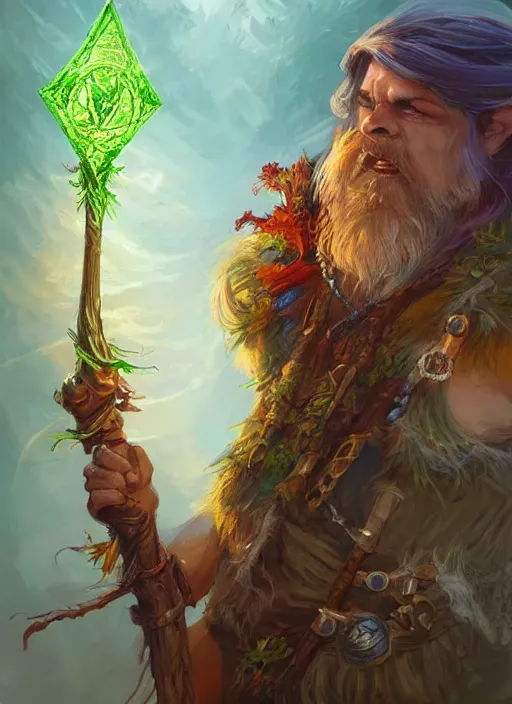 Image similar to druid, dndbeyond, bright, colourful, realistic, dnd character portrait, full body, pathfinder, pinterest, art by ralph horsley, dnd, rpg, lotr game design fanart by concept art, behance hd, artstation, deviantart, hdr render in unreal engine 5