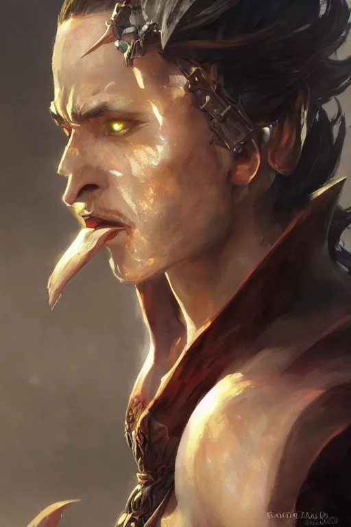 Image similar to dungeons and dragons, d & d dragon character closeup side profile portrait, dramatic light, dungeon background, 2 0 0 mm focal length, painted by stanley lau, painted by greg rutkowski, painted by stanley artgerm, digital art, trending on artstation