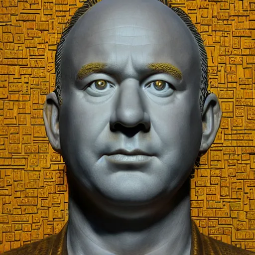 Image similar to hyperrealistic mixed media image of a statue of george constanza made entirely of macaroni, stunning 3 d render inspired art by istvan sandorfi and greg rutkowski, perfect facial symmetry, realistic, highly detailed attributes and atmosphere, dim volumetric cinematic lighting, 8 k octane extremely hyper - detailed render, post - processing, masterpiece,