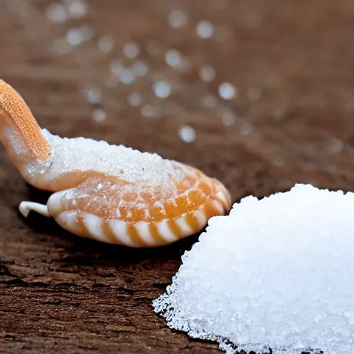 Image similar to skeleton pouring salt on a slug