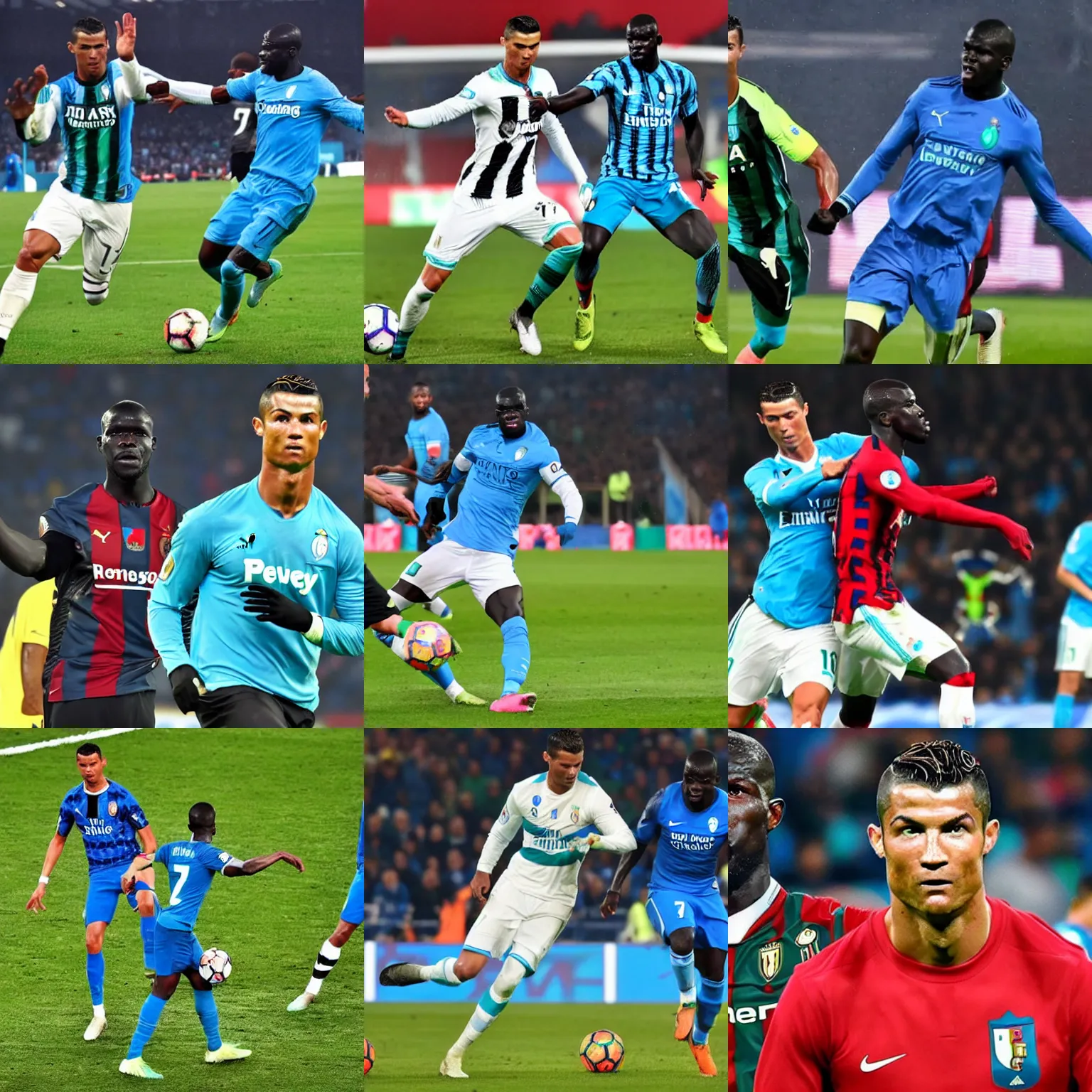 Prompt: Cristiano Ronaldo killing Koulibaly