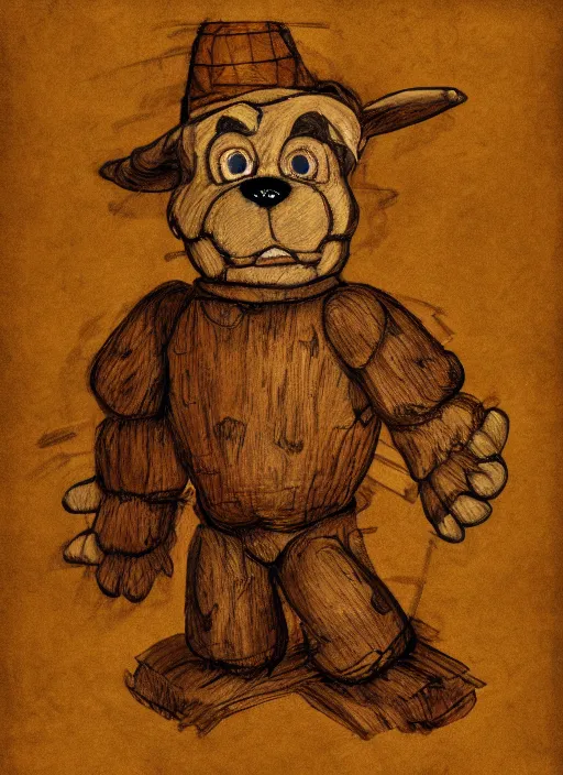 Image similar to Freddy Fazbear painted by leonardo da vinci, detailed digital art, trending on Artstation