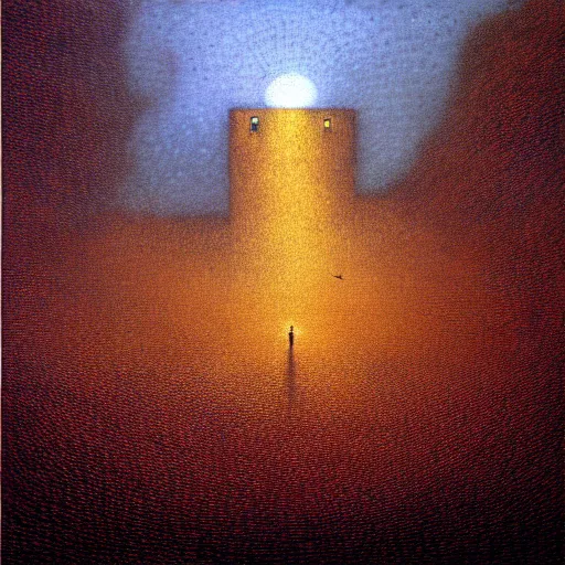 Image similar to hundreds flying birds, shining light, by beksinski, shining light, clouds, architecture, Award winning. Masterpiece, detailed illustration