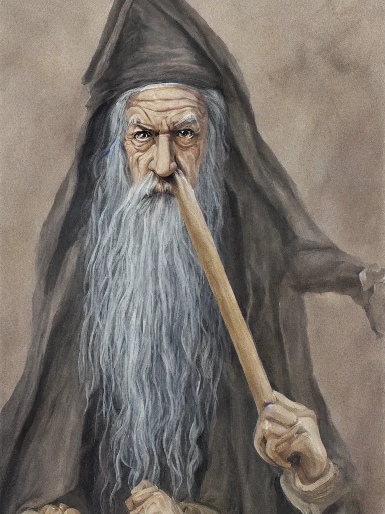 Image similar to gandalf as deity, painting