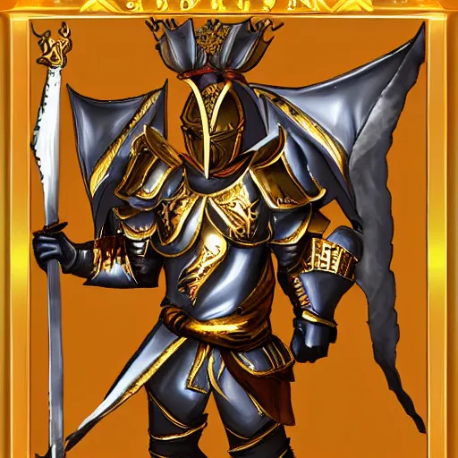 Image similar to Golden dragon born fighter wearing plate armor