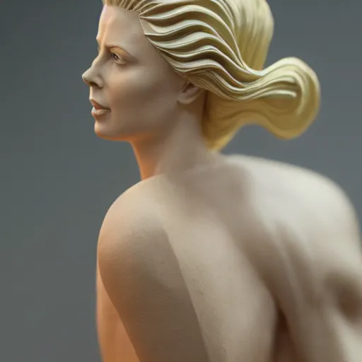Image similar to paper statue of charlize theron