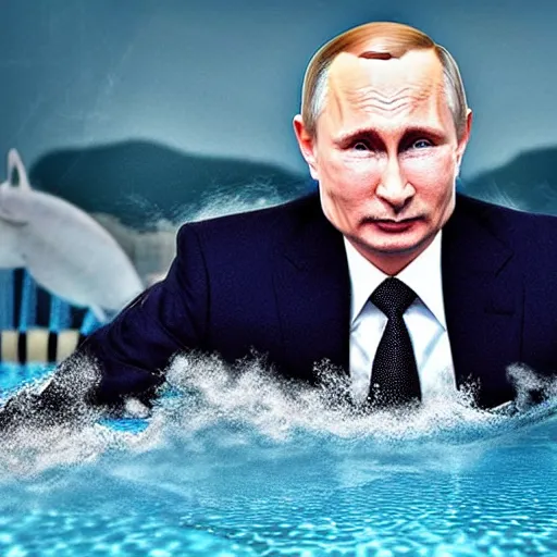 Image similar to Putin aquatic disco, hyper realistic photo