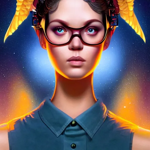 Image similar to lofi clockpunk portrait, pixar style, by tristan eaton stanley artgerm and tom bagshaw.