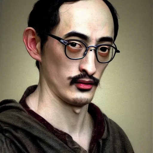 Image similar to A 17th century Baroque Painting of Filthy Frank, grainy, realistic, hyperrealistic, very realistic, very very realistic, highly detailed, very detailed, extremely detailed, detailed, digital art, trending on artstation, detailed face, very detailed face, very detailed face, realism, HD Quality, 8k resolution, intricate details, body and head in frame, painting, oil painting, trending on deviantart, Baroque Painting