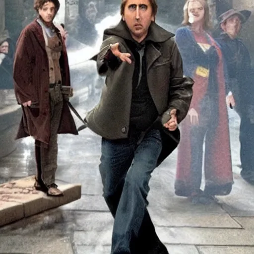 Image similar to nicolas cage in harry potter