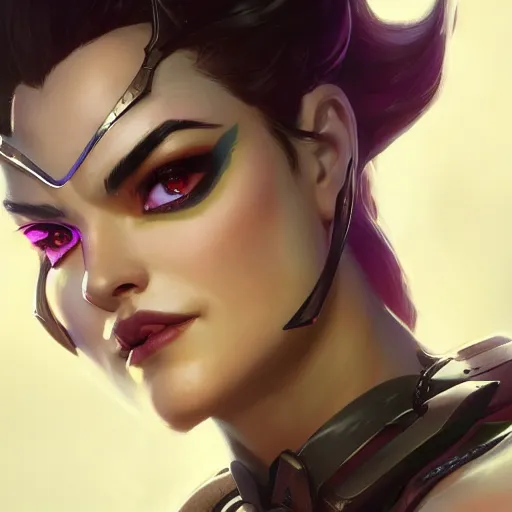 Prompt: Closeup of Widowmaker from Overwatch, D&D, fantasy, intricate, elegant, highly detailed, digital painting, artstation, concept art, matte, sharp focus, illustration, hearthstone, art by Artgerm and Greg Rutkowski and Alphonse Mucha